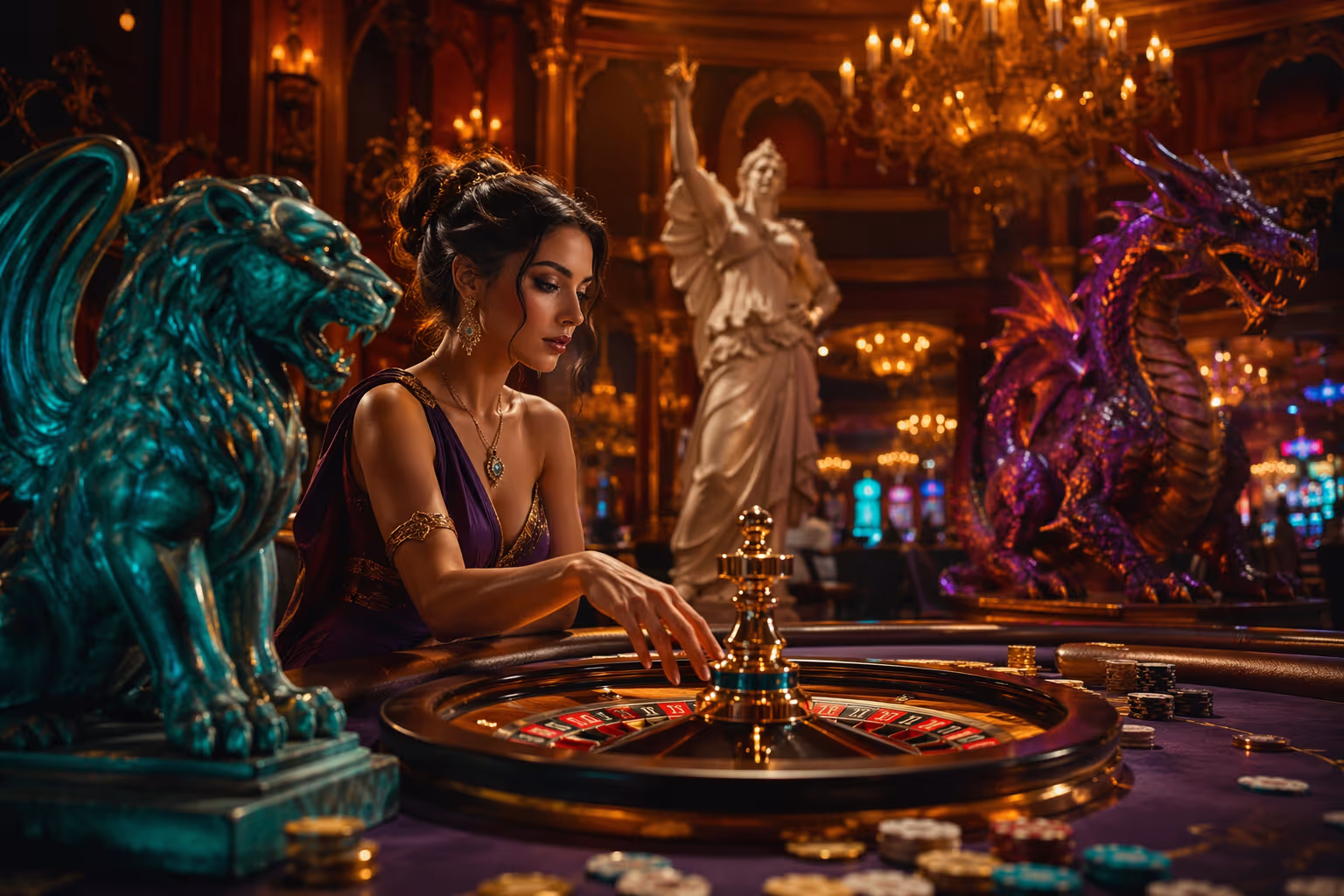 Geheimnisvolles leuchtendes Casino mit uralten Legenden und Aberglauben